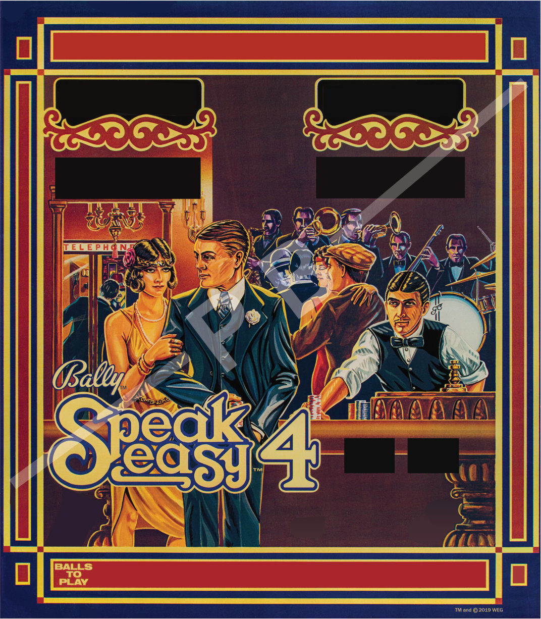 Speakeasy 4 1982 Bally Backglass