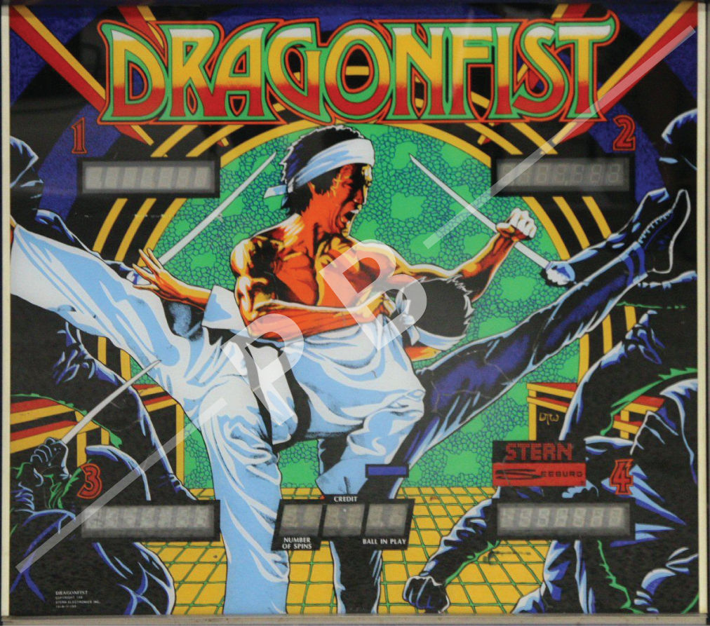 Dragonfist 1981 Stern Backglass