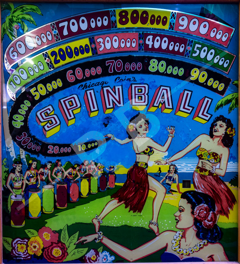 Spinball 1948 Chicago Coin Backglass