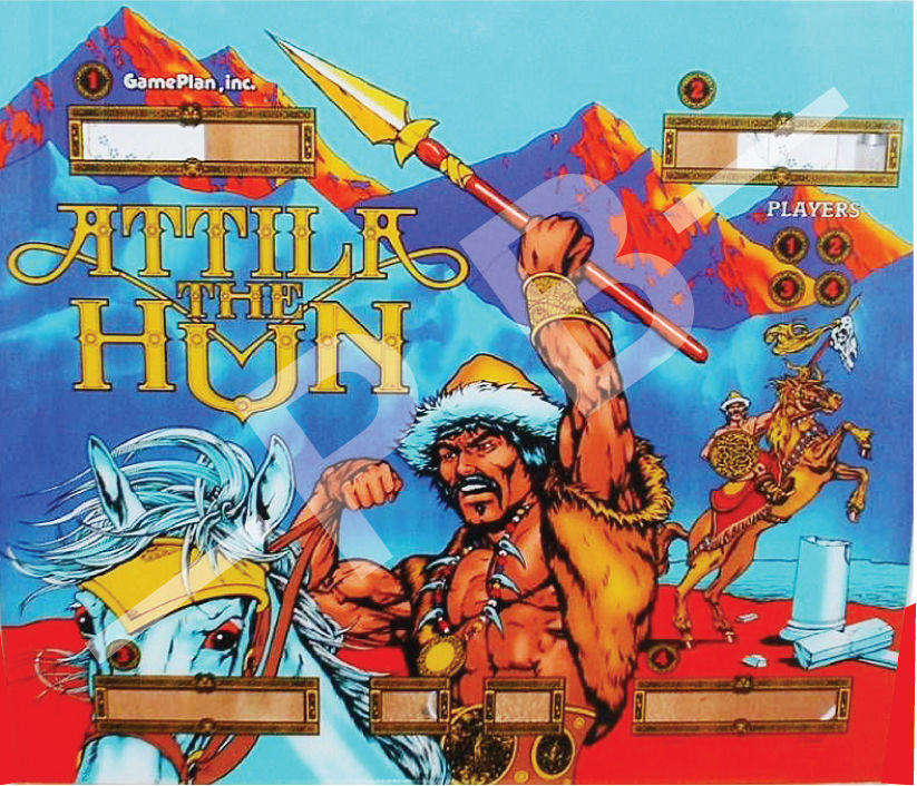 Attila the Hun 1984 Gameplan Backglass