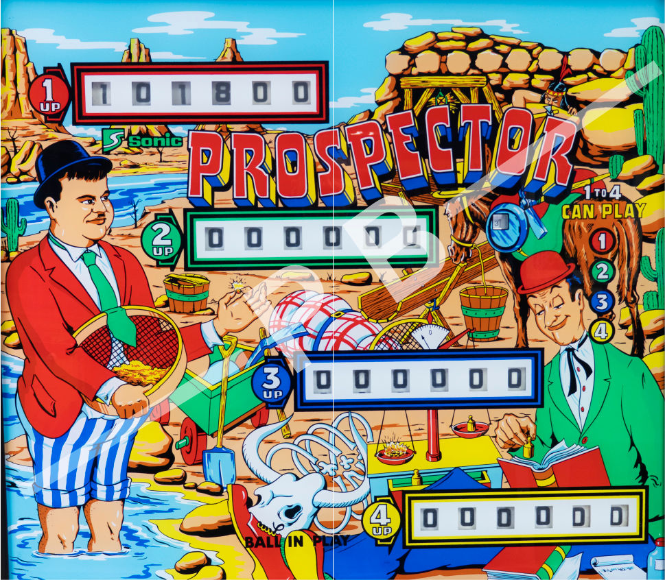 Prospector 1977 Sonic Backglass