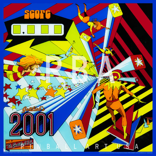 2001 Jigsaw Puzzle Pinball Art USA