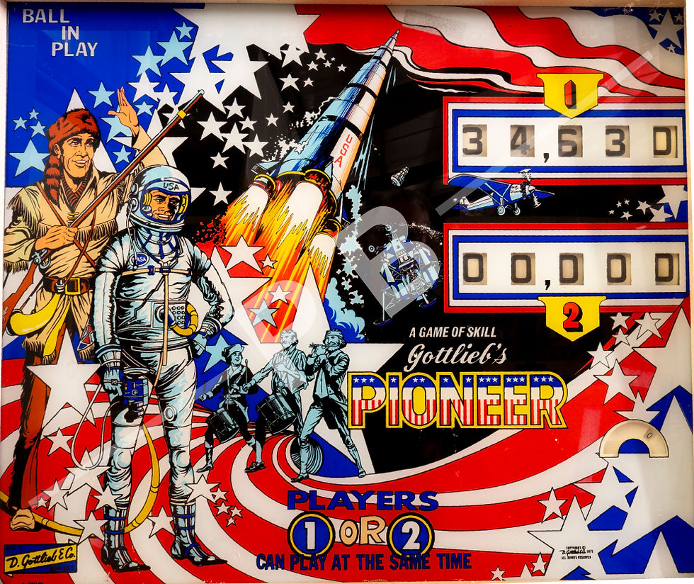 Pioneer 1976 Gottlieb Backglass Pinball Backglass