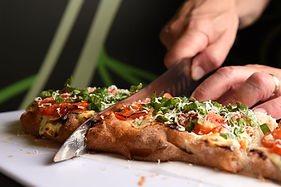 Tomato Pie - being cut.JPG
