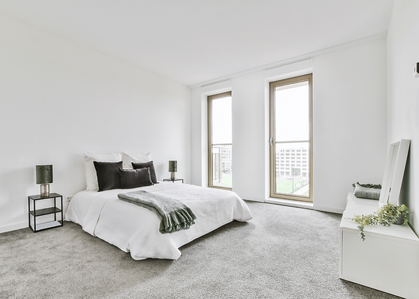 cozy bedroom with carpet