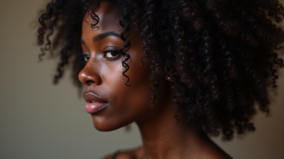 Close-up view of afro-textured hair strands showing natural curl pattern