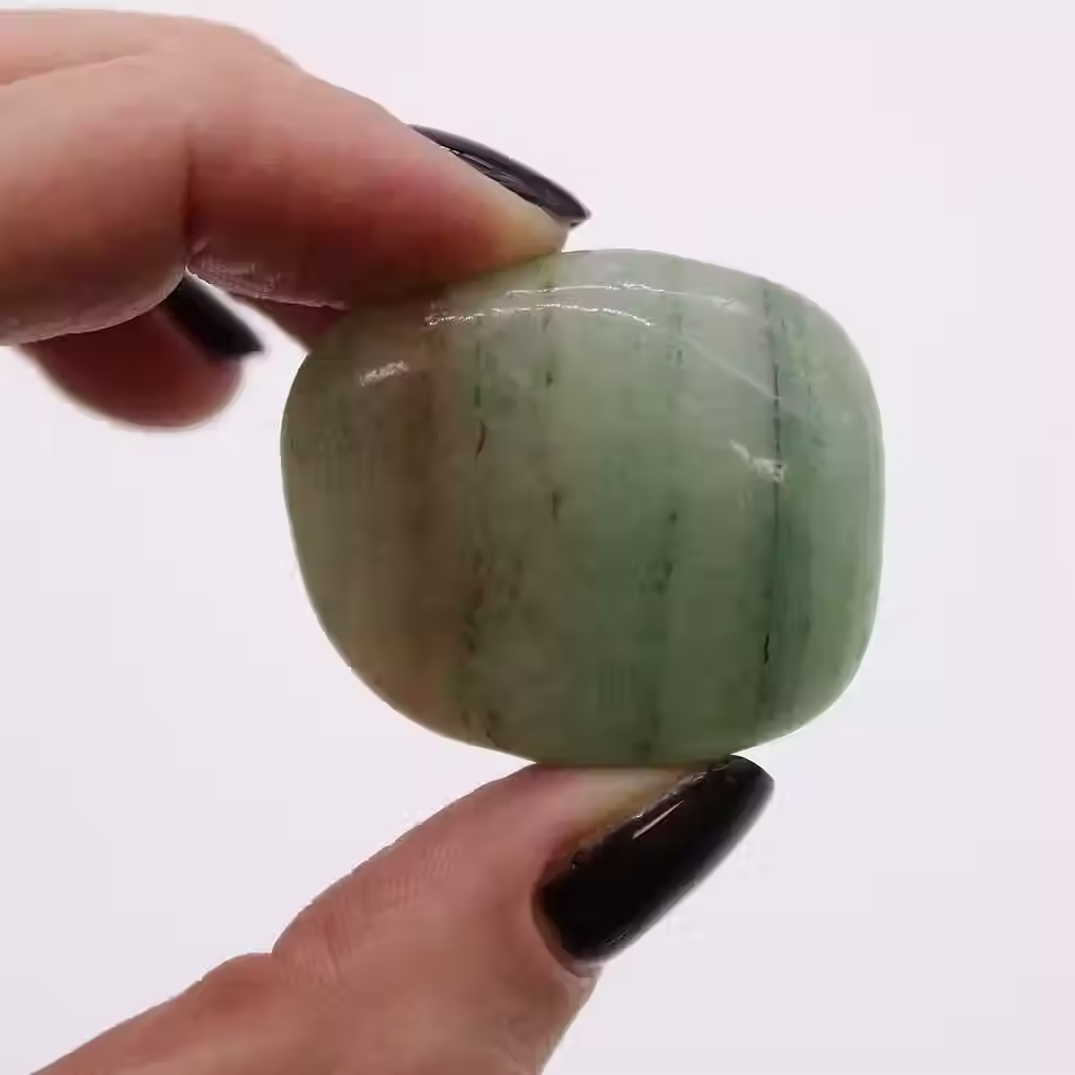 Large Green Aventurine Tumble Stones - Pack of 6 | Polished Crystal Stones for Luck, Prosperity & Heart Chakra Healing