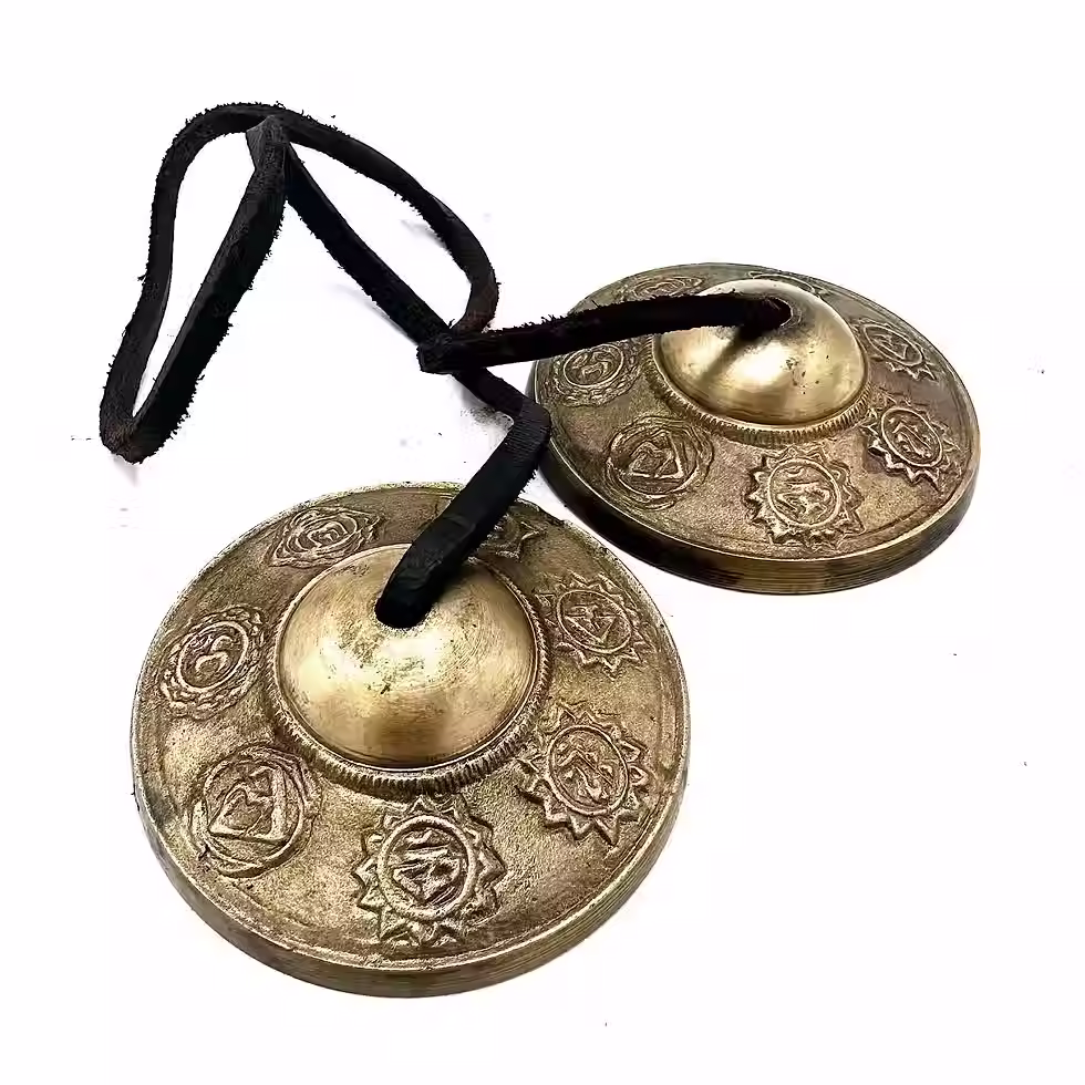 Seven Chakra Tibetan Tingsha Bells 7cm | Meditation Bell, Sound Healing & Energy Cleansing