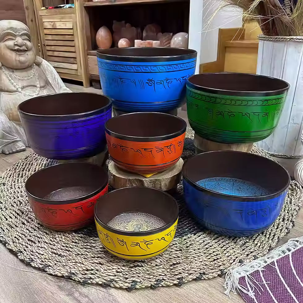 Chakra Set of Seven Singing Bowls (19.5–35cm) - Large | Chakra Healing, Sound Therapy & Meditation Collection