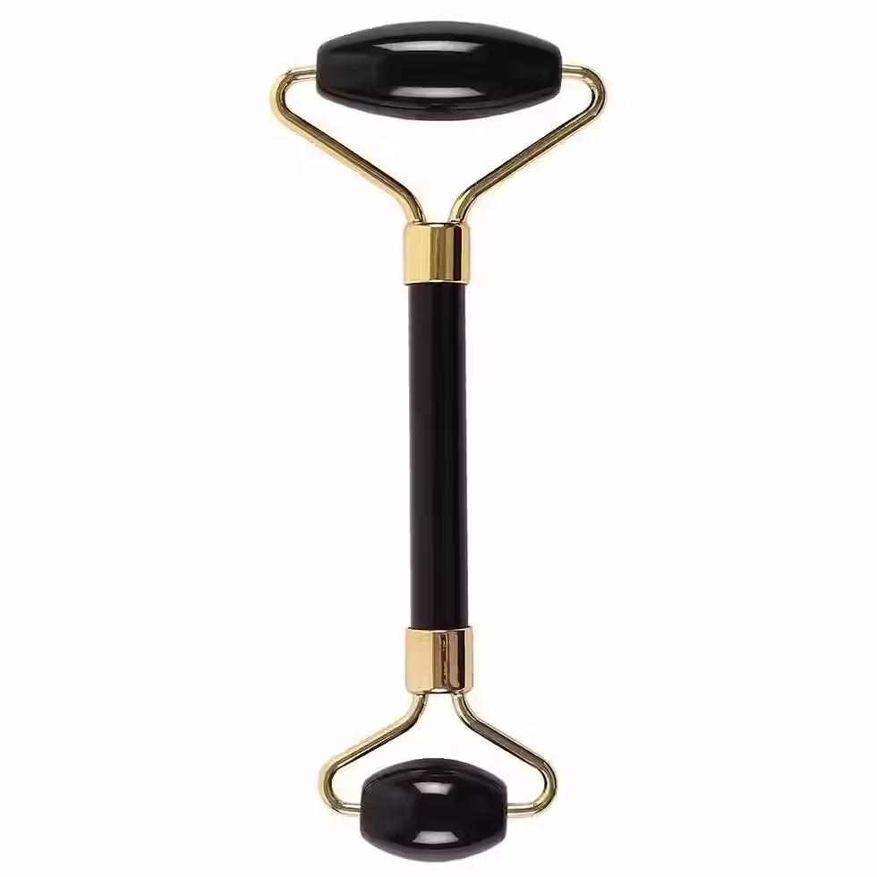 Black Obsidian Gemstone Face Roller | Crystal Facial Massage Tool & Self-Care Essential