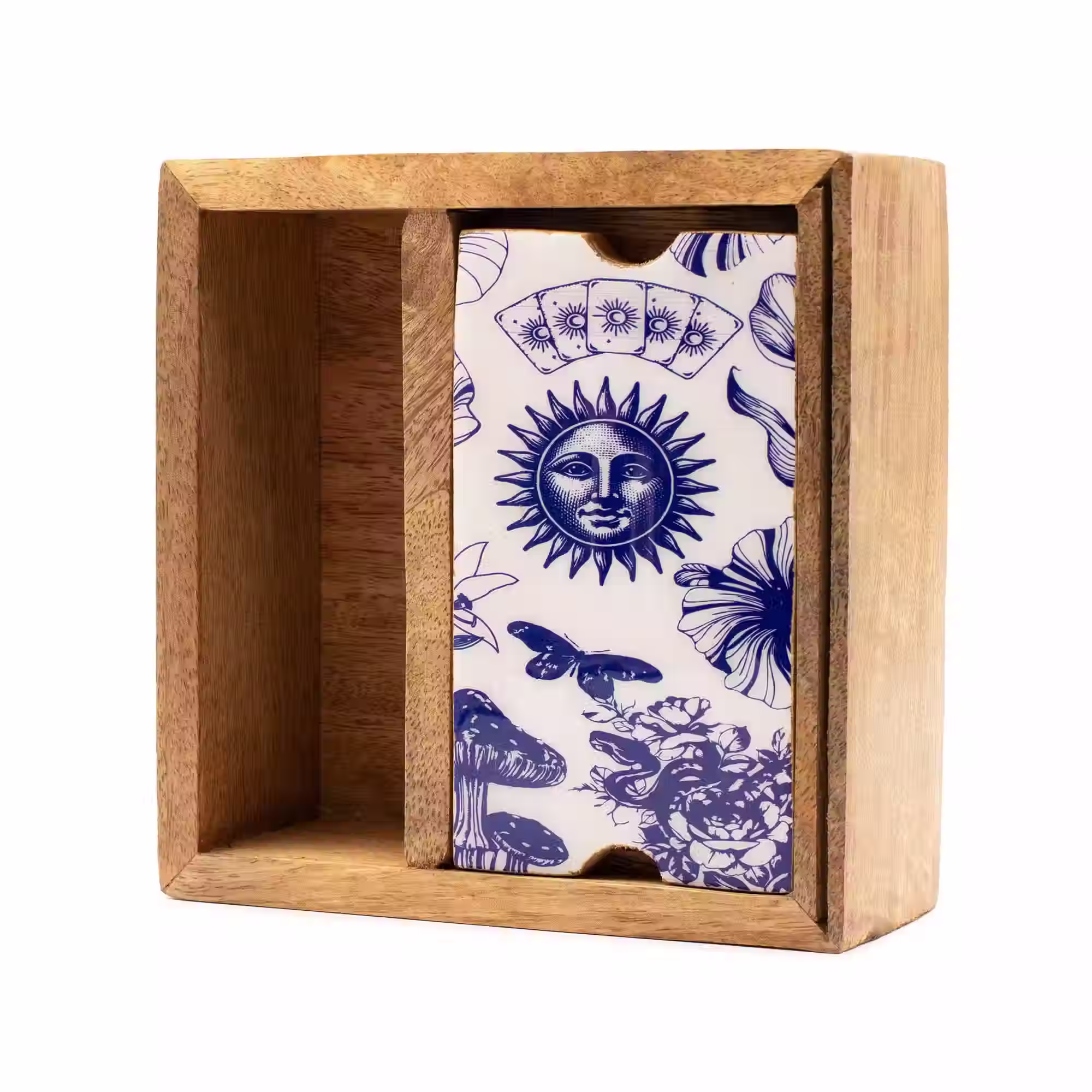 Two Section Sun Tarot Box with Card Holder | Tarot Storage Box, Altar Organisation & Spiritual Practice