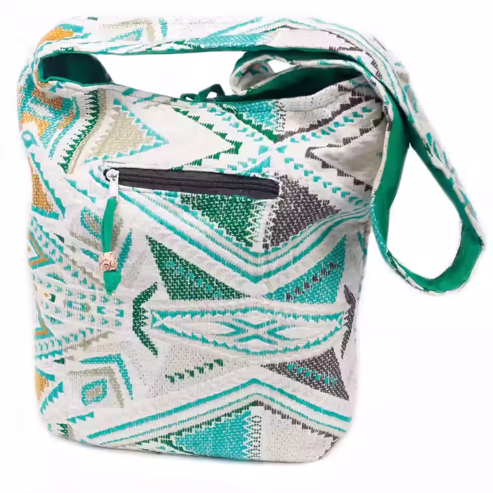 Green Midday Kathmandu Big Bag Green Boho Shoulder Bag