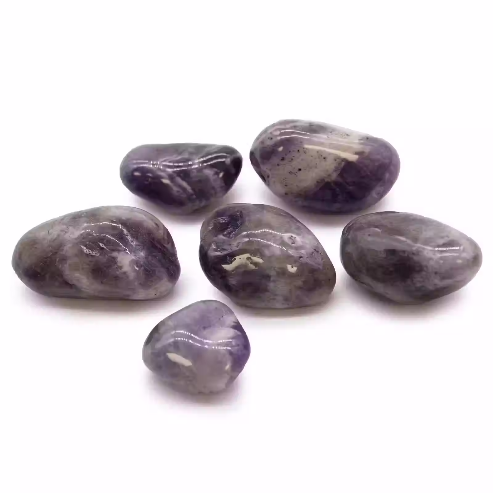 Large Amethyst Tumble Stones - Pack of 6 | Polished Crystal Stones for Meditation, Healing & Spiritual Growth