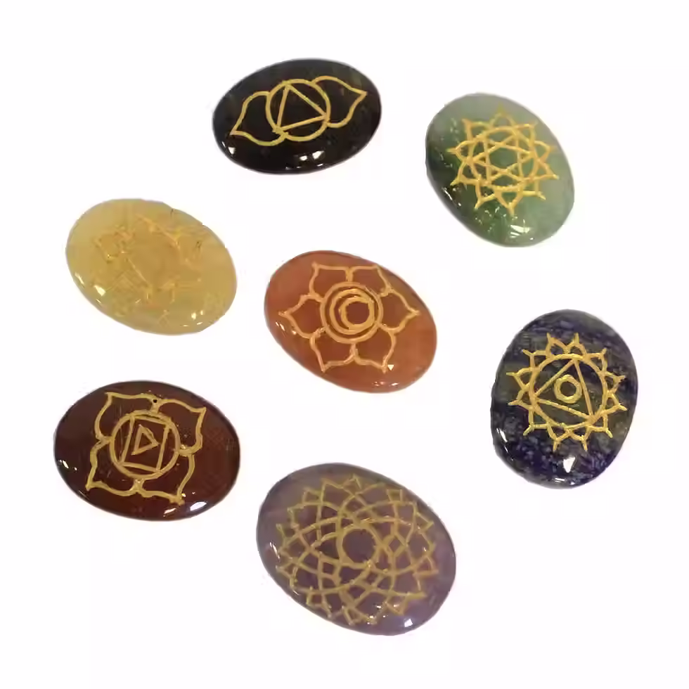 Large Chakra Stones Set | Oval Chakra Crystals, Meditation & Energy Healing