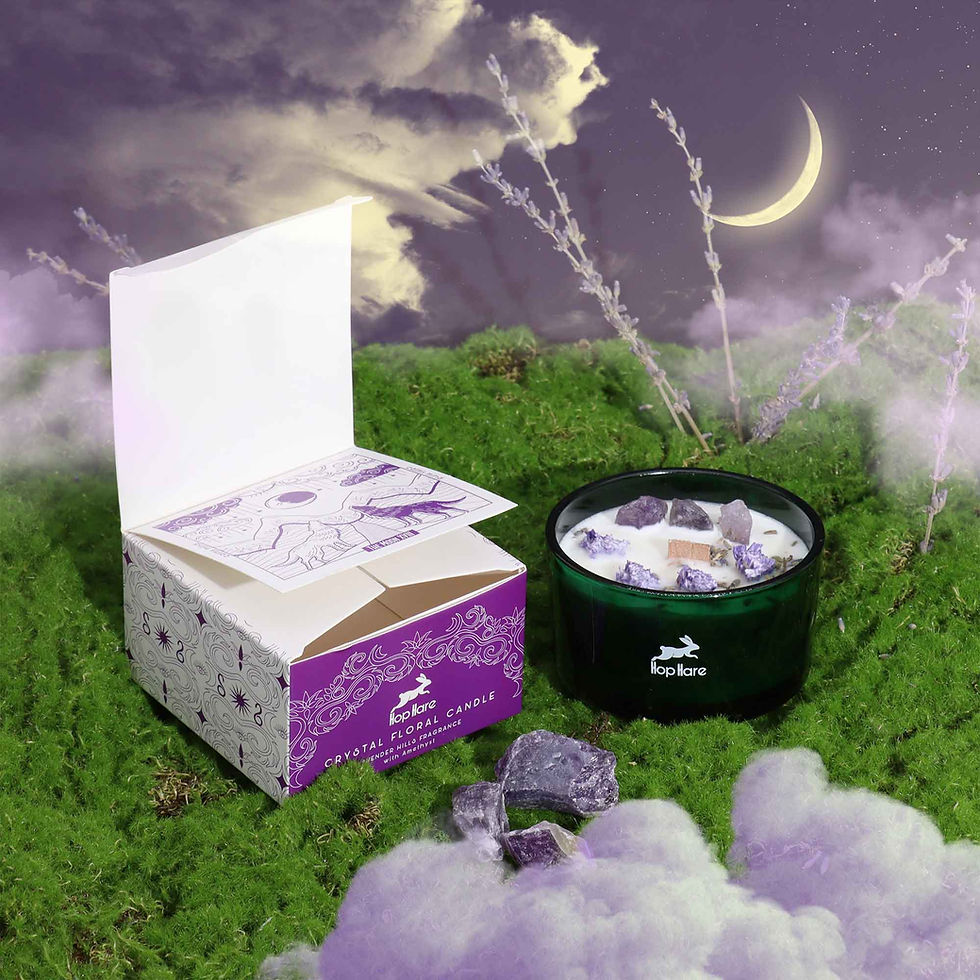 The Moon - Crystal Flower Candle - Twin Flame Shop | Soulful Searching