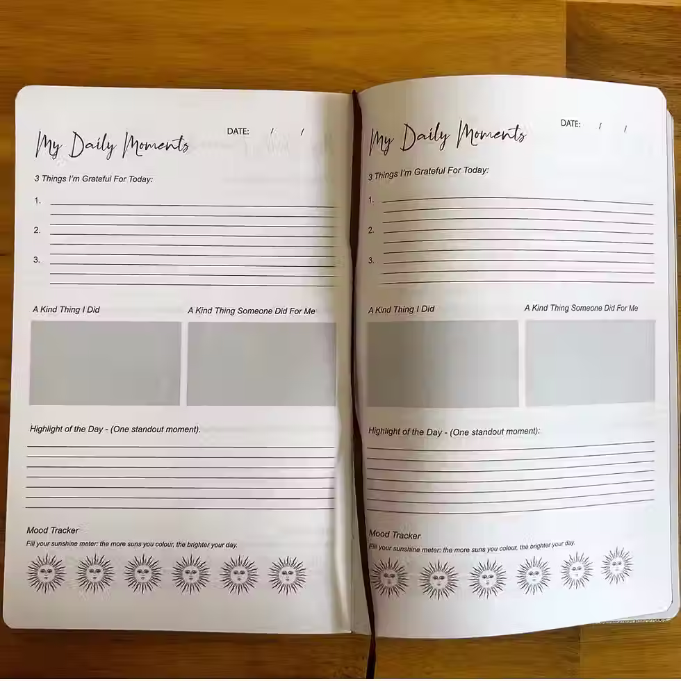 Thumbnail: Gratitude Journal "I Am Thankful For..." Black Gratitude Journal, Mindfulness Diary & Spiritual Self-Care Notebook.