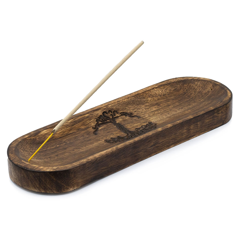 Large Wooden Incense Holder - Tree of Life Design