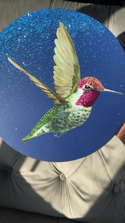 Thumbnail: Anna’s Hummingbird - Iridescent Series 🔴 SOLD