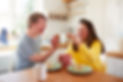 Young Downs Syndrome Couple Enjoying Tea
