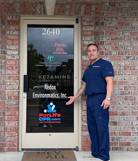 David Smith standing in front of his CPR training clinic
