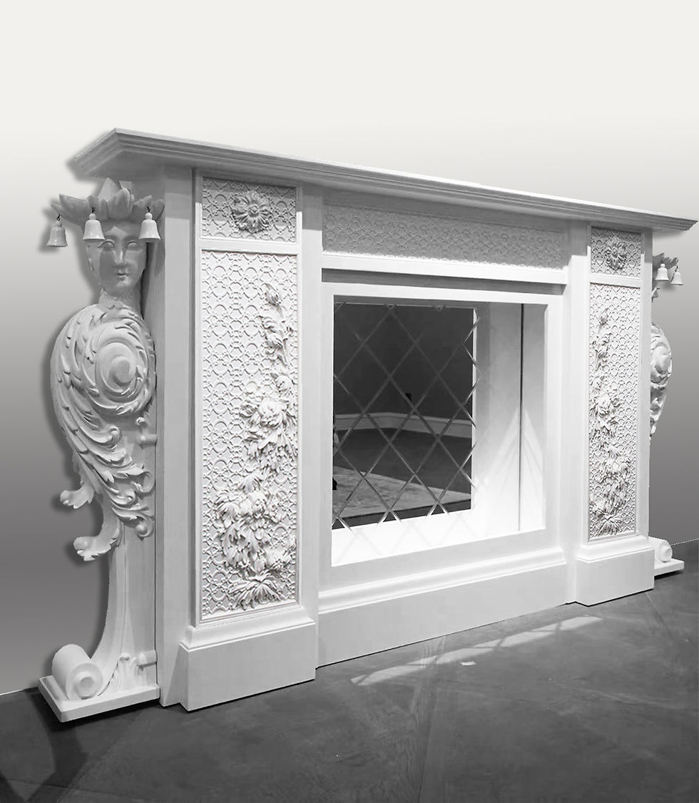 Thumbnail: Decorative fireplace in chinoiserie style from Alexander's Collection art furniture
