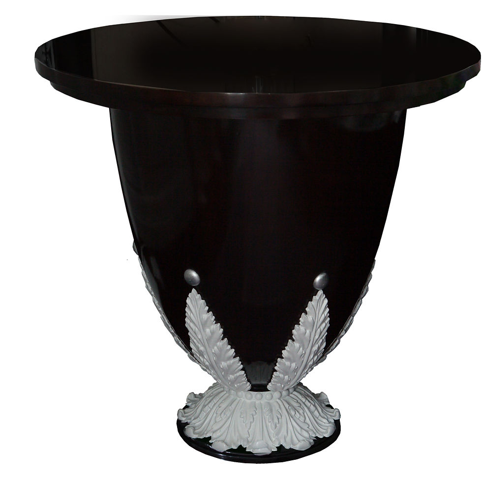 Revival Neoclassical Style Ebony and Snow White finishing side table