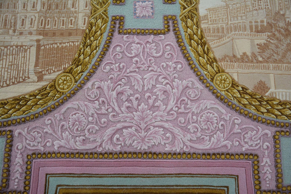 Thumbnail: Macro view of the 3D relief volume and loop and cut pile on the Empire design.