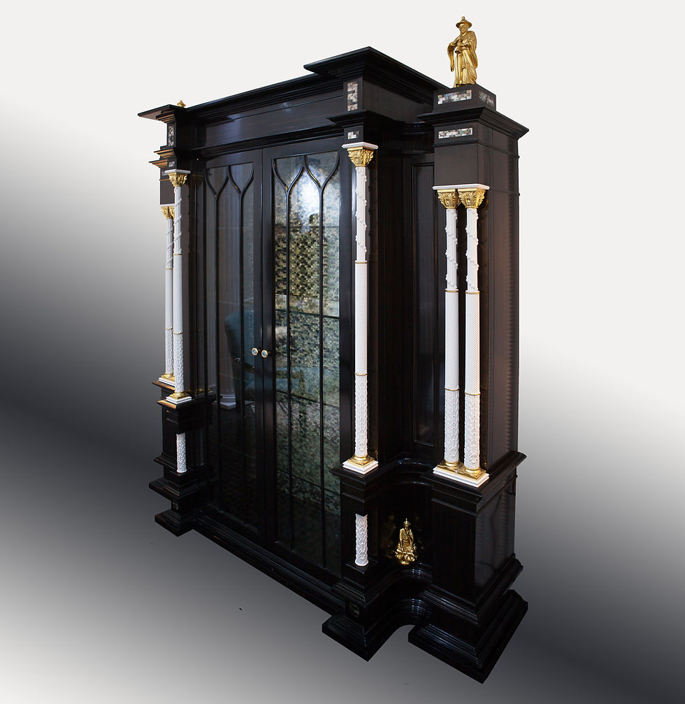 Thumbnail: San Souci Ebony Showcase in modern Chinoiserie syle