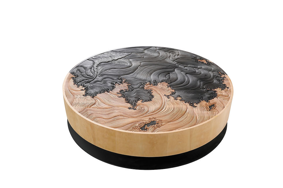 Thumbnail: Contemporary Round Designer Coffee Table - Alexander's Collection Art Furniture, different side view