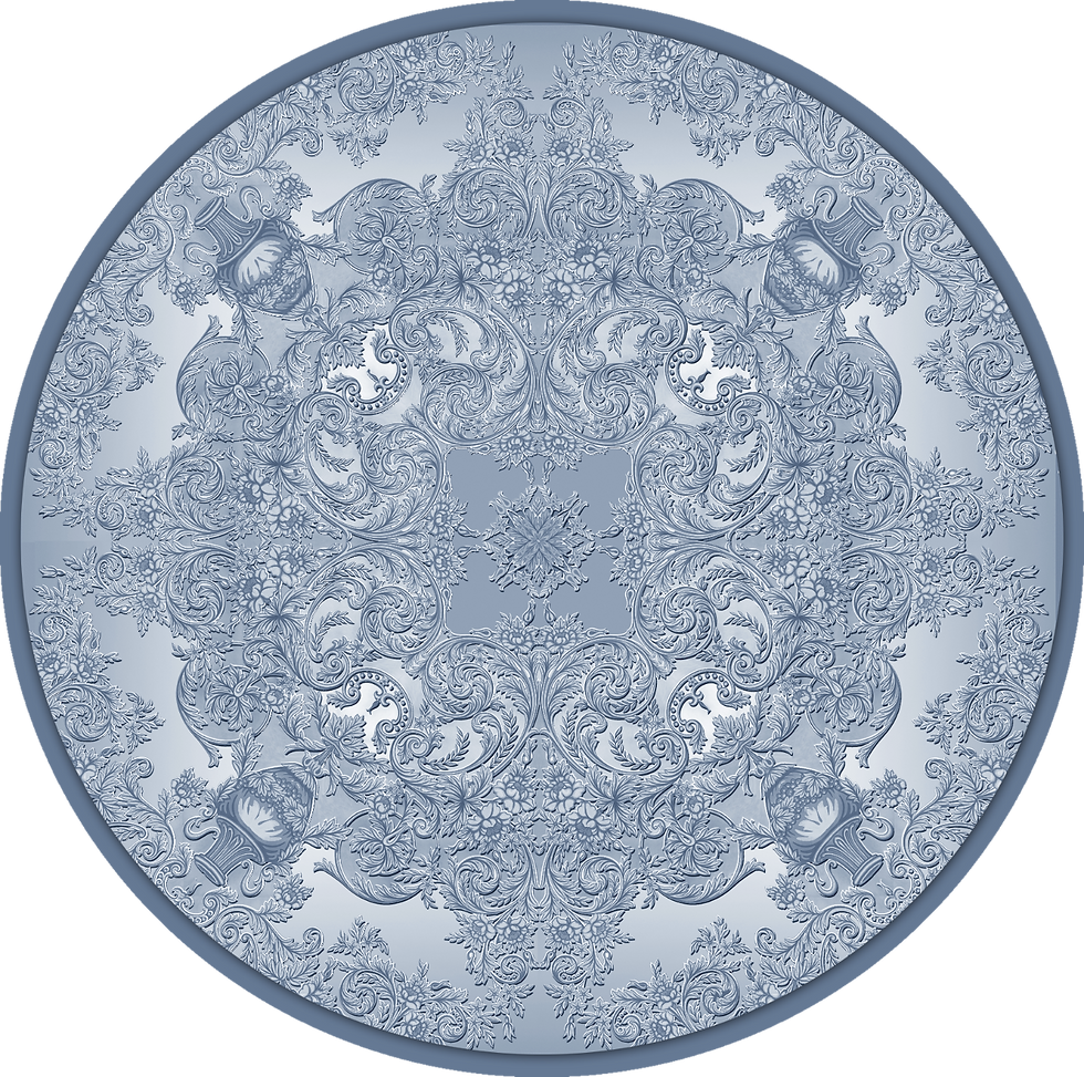 Round area rug for luxurious interiors from Alexander's Collection - designer and manufacturer of fine rugs and carpets