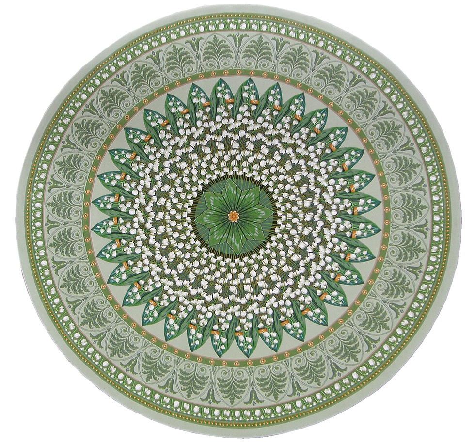 Western European Wool Tufted Rug "Empress" Couture Collection Floral Design