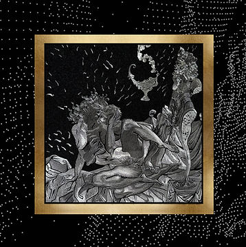 Lovers Under Night Cover — Couture silk tapestry with 24K gold leaf and mother of pearl by Alexander’s Collection