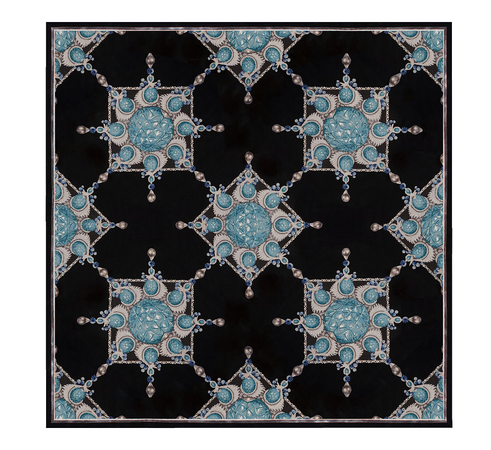 Wool rug inspired by Cartier jewels