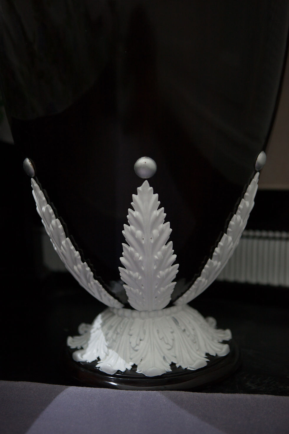 Thumbnail: Revival Neoclassical Style Ebony and Snow White finishing side table