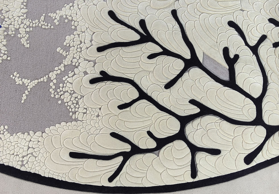 Thumbnail: Detailed top view of “Blue Butterflies Dance” rug highlighting the multi-dimensional butterfly effect.