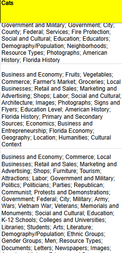 Terms used in Cats provided by RICHES