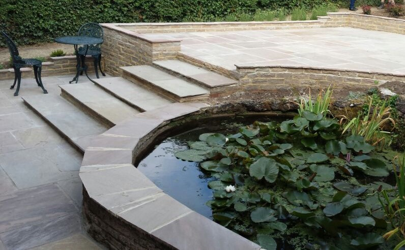 Patio and pond