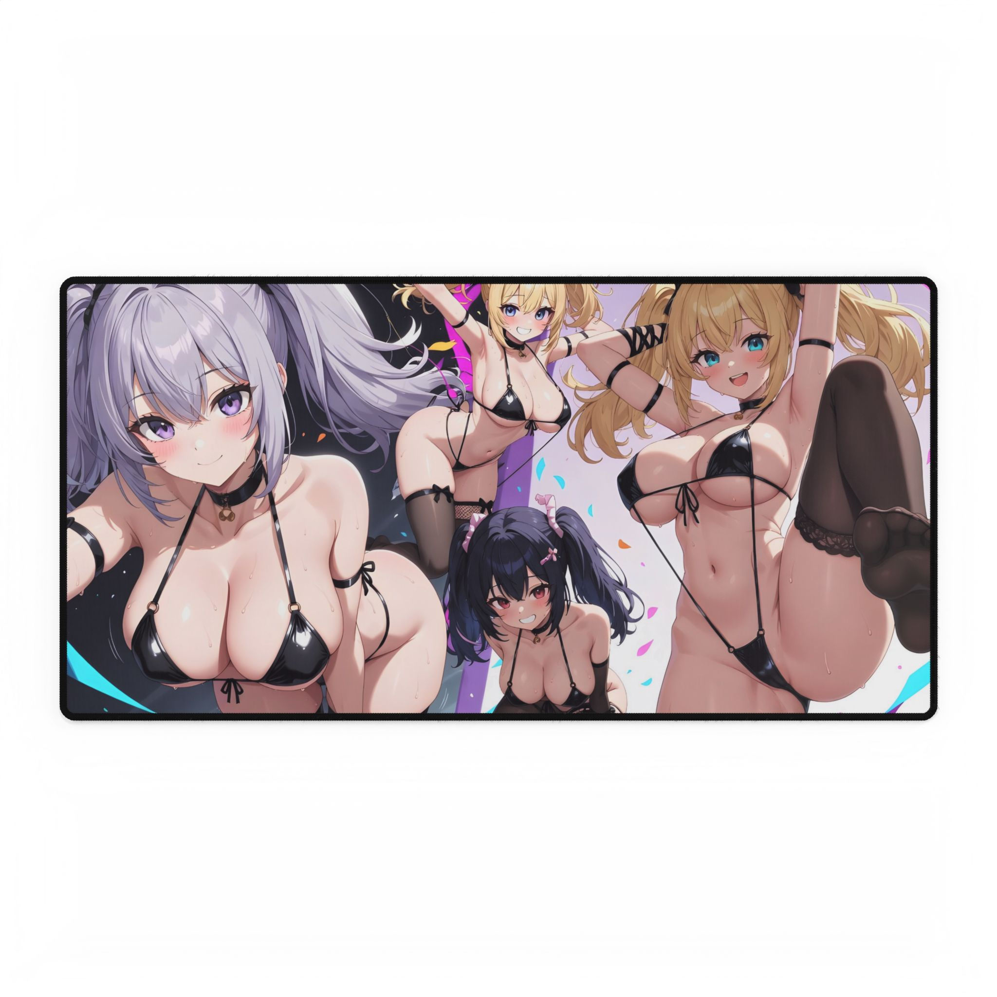 Anime Bikini Girls Desk Mat | Cute Anime Pinup Mouse Pad Japanese TCG Mat Mature