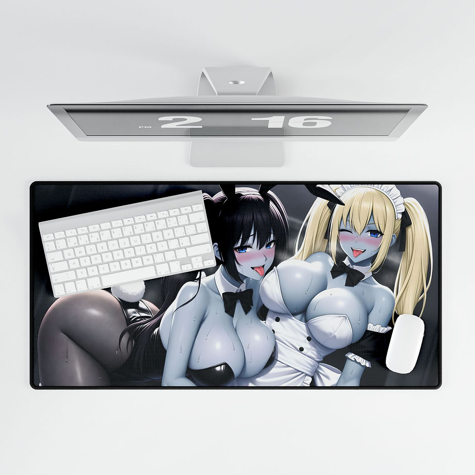 Thumbnail: Bunny Maids Anime Art Desk Mat | Oversized Gaming Mousepad Sugoi ara ara