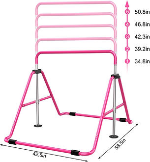 Tepemccu Expandable Gymnastics Bars, Adjustable Height Gymnastic Horizontal Bars, Children