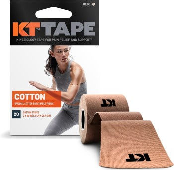 KT Tape, Original Cotton, Elastic Kinesiology Athletic Tape, 20 Count, 10” Precut Strips.j