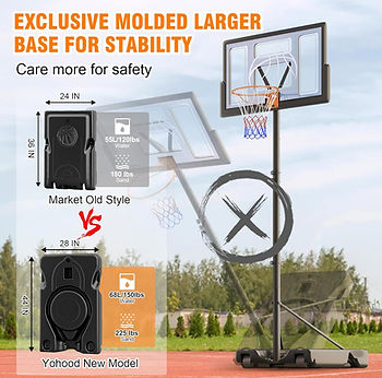 Basketball Hoop Outdoor 10ft Adjustable, Portable Basketball Hoop Goal System for Kids You