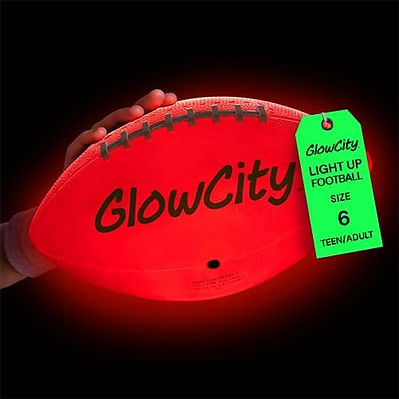 GlowCity Glow in The Dark Football - Size 36 Light Up Ball Gifts for Kids, Teens & Adults