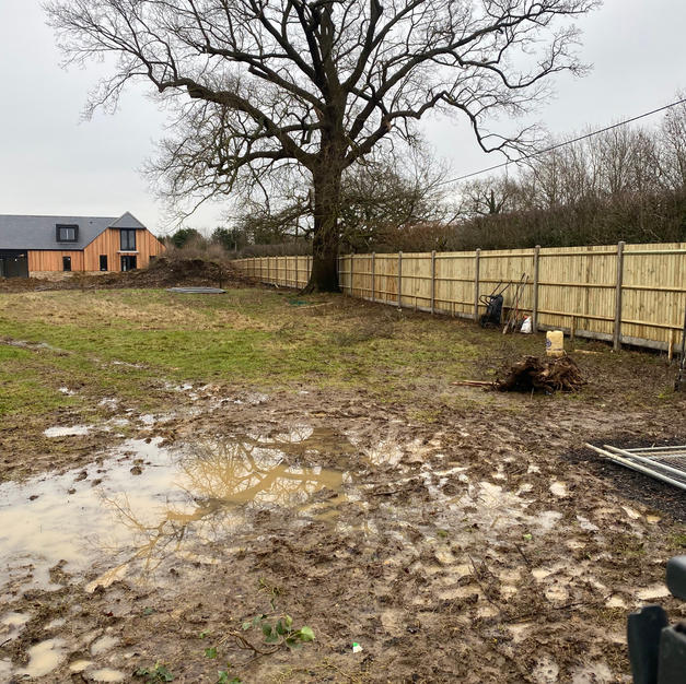 Concrete featheredge fencing for a development in Windsor.