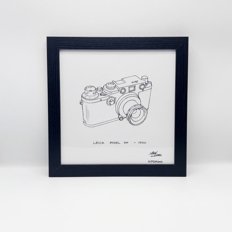 Framed Original Art Print - Leica Model 3F 1950