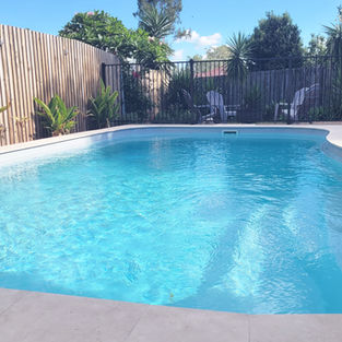 large pool, backyard, renovation
