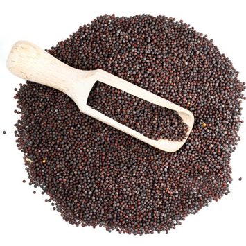 Mustard seeds, small and pungent, are versatile spices used in various cuisines.