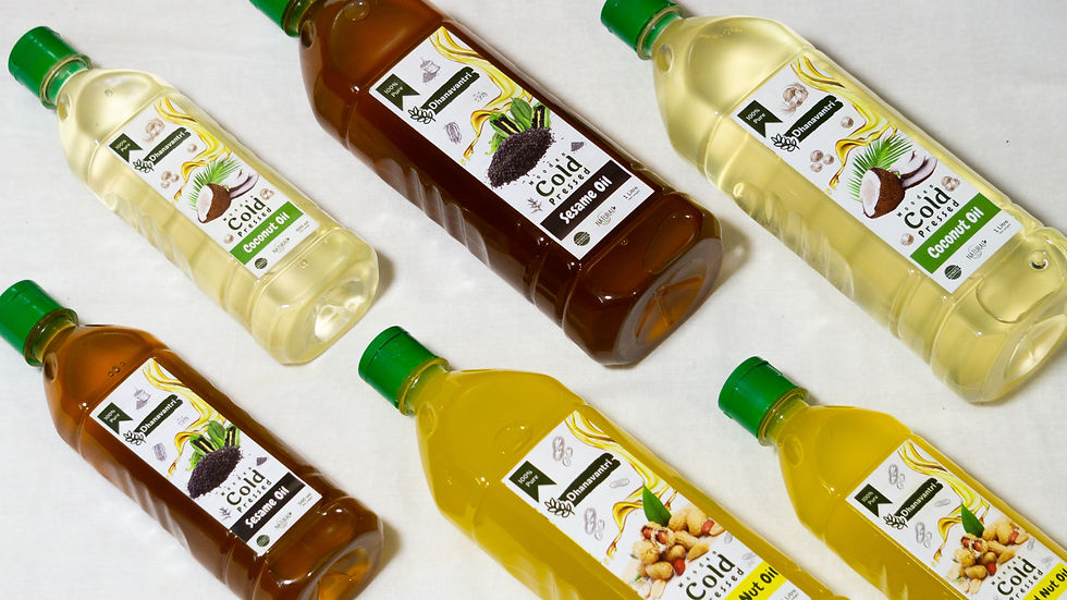 Different types of cold pressed oils