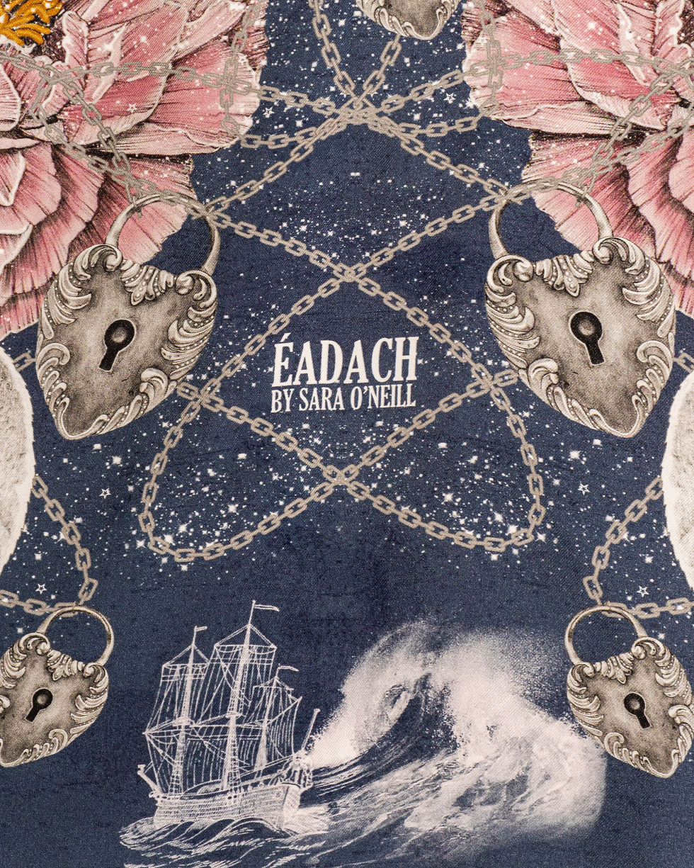 Thumbnail: Children of Lir Night Sky 90cm Silk Twill Scarf 