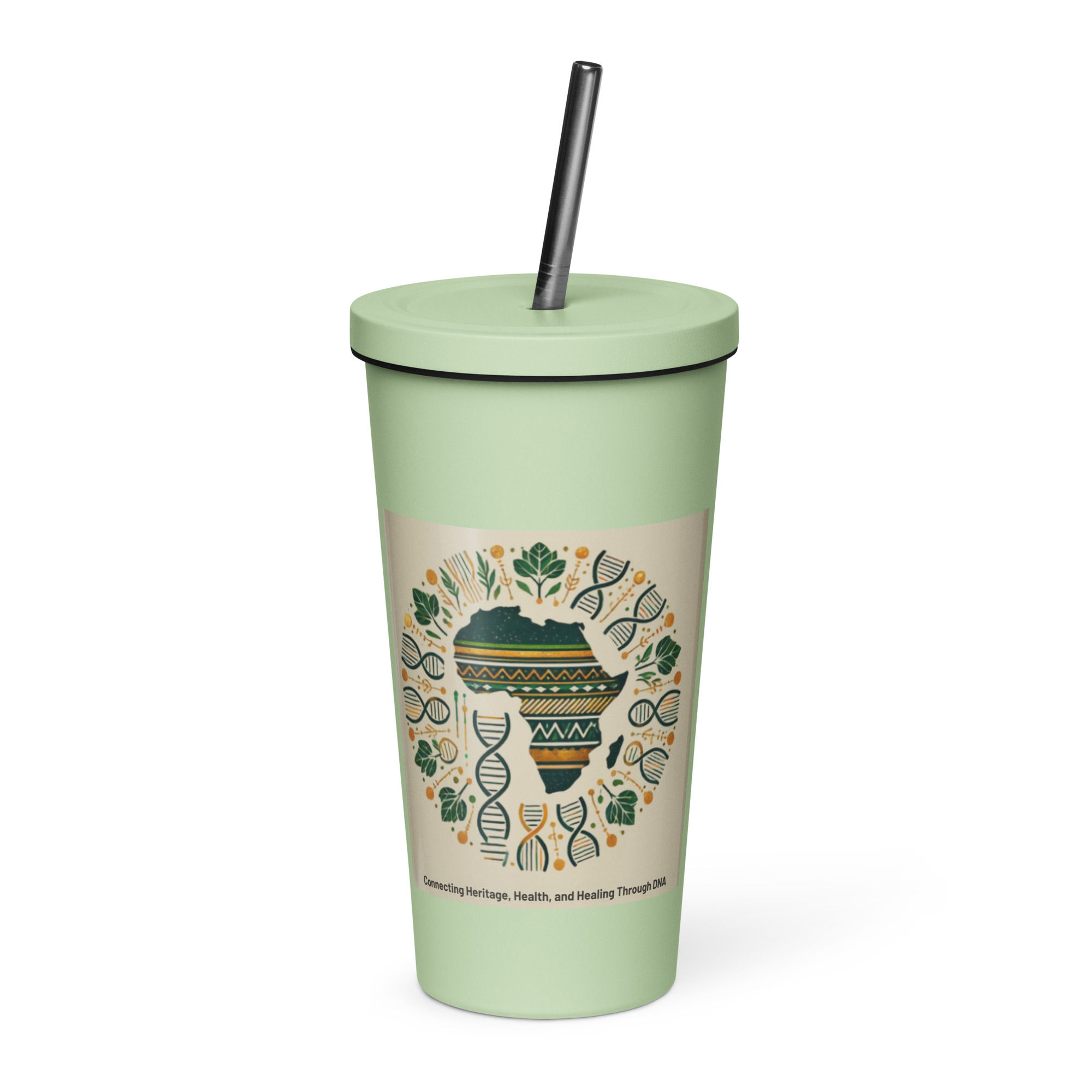 Insulated tumbler with a straw